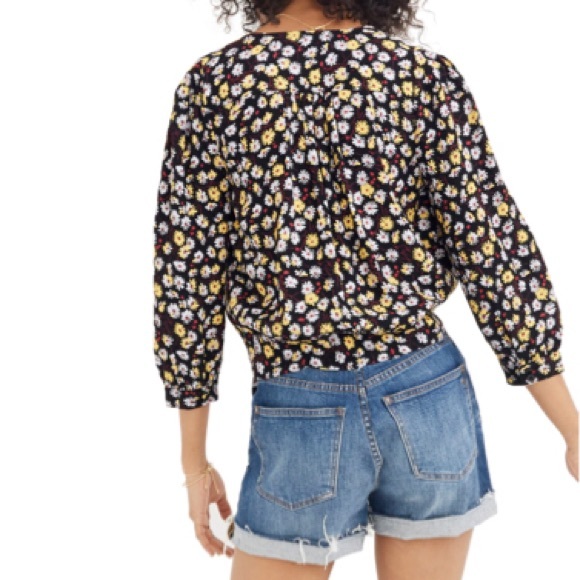 MADEWELL French Floral Wrap Top NWT M Multi - Picture 3 of 7